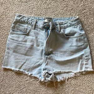 High waisted jean shorts